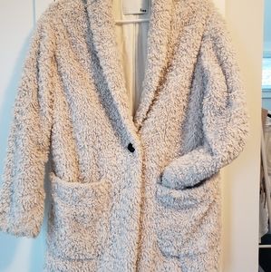 Aritzia Wilfred cream teddy jacket